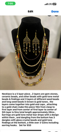 Boho Style 5-Layer Necklace & Earring Set