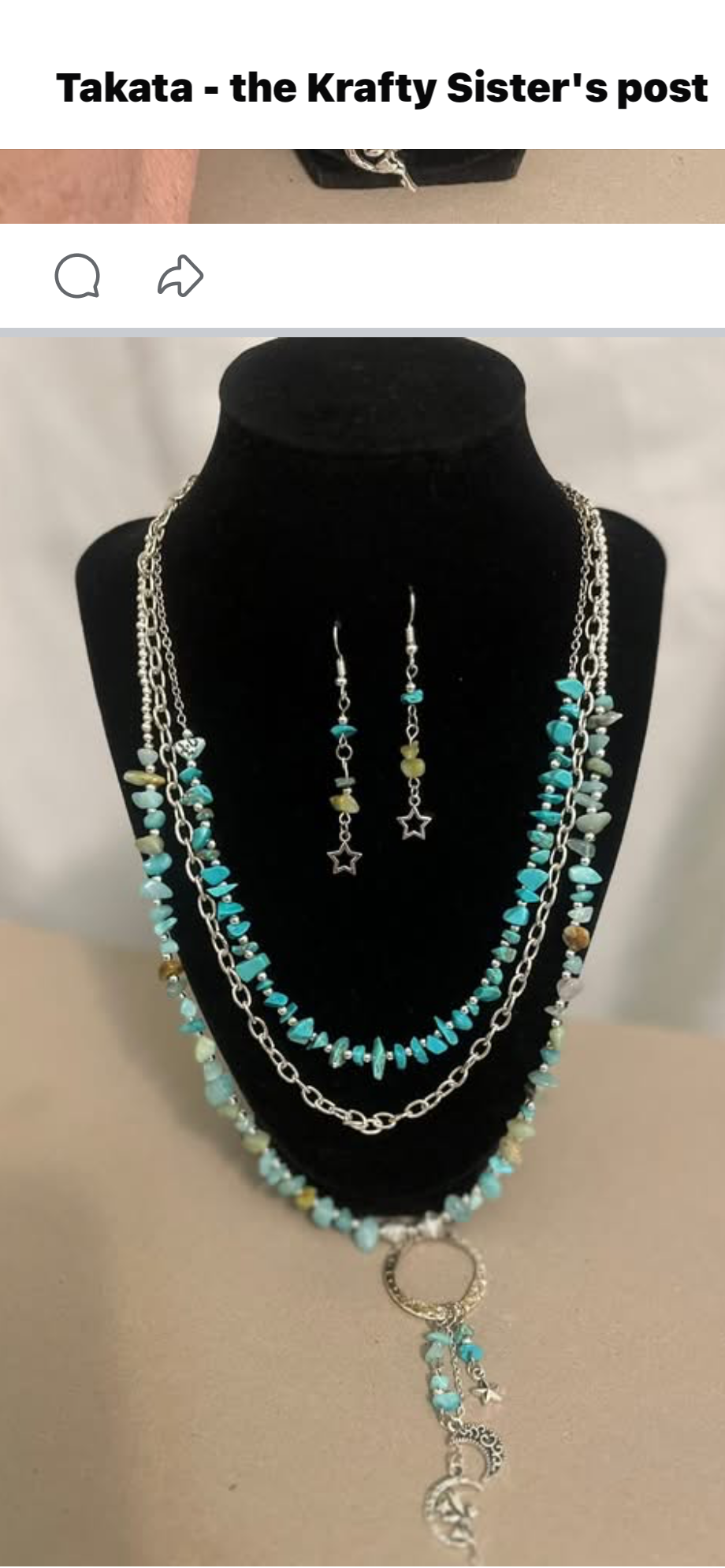 Necklace 3 layers &Earrings