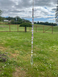 car rear view mirror purple and clear crystal beads , gold findings,