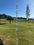 Car rear view Mirror Suncatcher with blue & clear crystals, crescent moon charm
