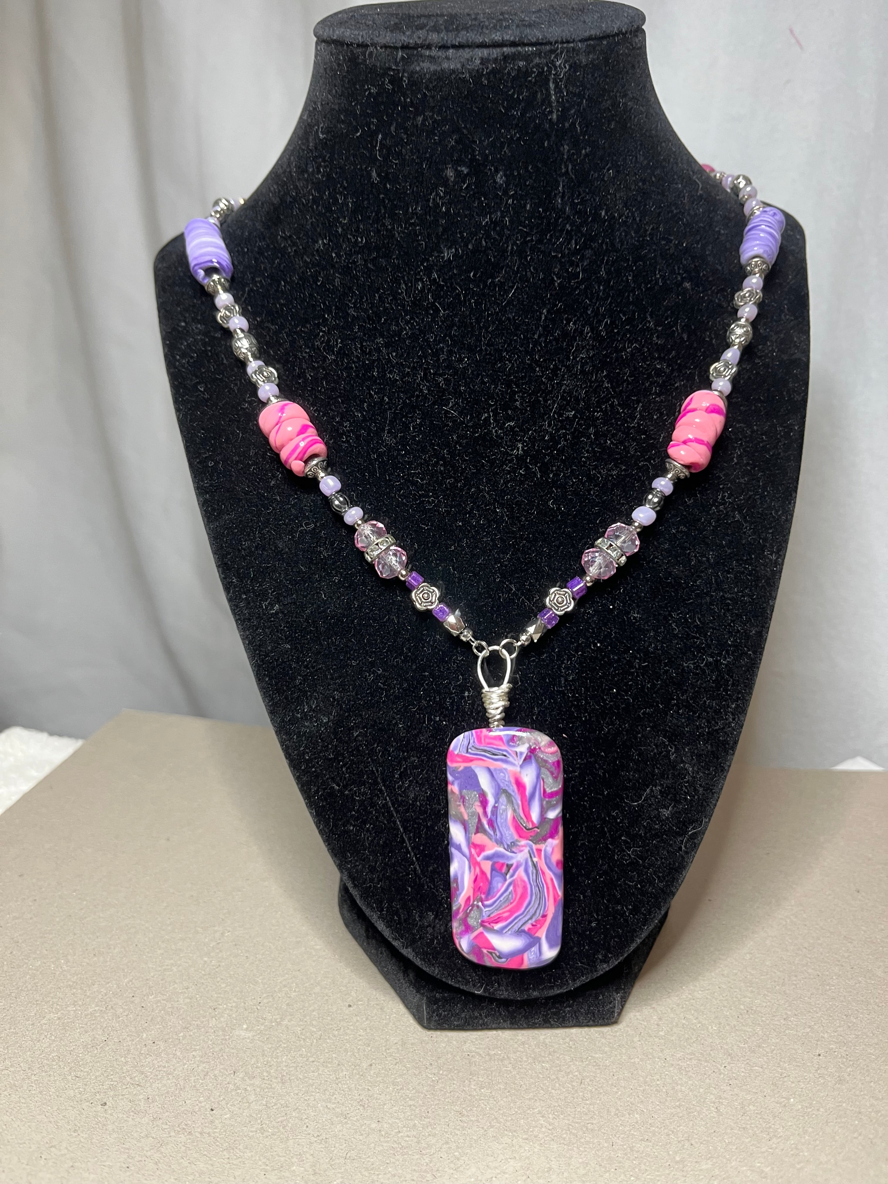Necklace with Polymer Clay Pendant
