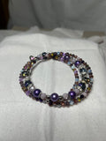 Memory Wire Bracelet purple tones with silver findings